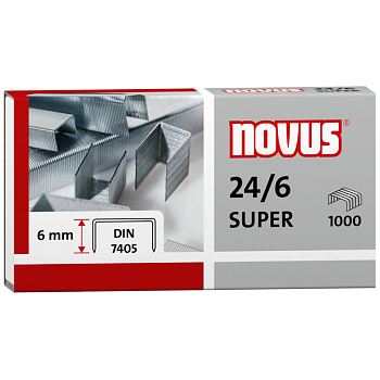 Скобы д/степлера №24/6 Novus, оцинкованные, 1000шт., 305654