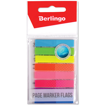 Закладки-флажки Berlingo 45*8мм, 20л*8 неоновых цветов, европодвес, LSz_45080, 1/24, 254407