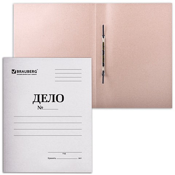Скоросшиватель "Дело" BRAUBERG картон гарантированная плотность 400 г/м2, до 200л, 1/150, 126524