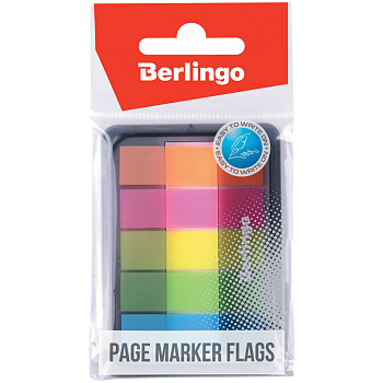 Закладки-флажки Berlingo 45*12мм 20л 5 неоновых цветов в диспенсере 1/24 LSz_45101/155291