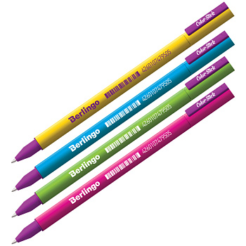 Ручка гелевая Berlingo "Color Stick" 0,5мм черная корпус ассорти, 1/32 CGp_50101, 243022, Китай