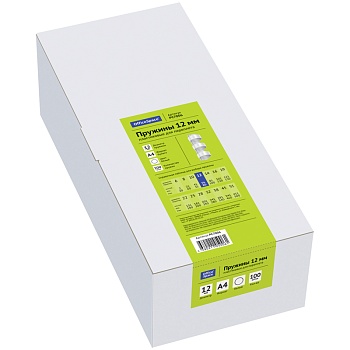 Пружины пластик D=12мм OfficeSpace, белый, 1/100, PC7006, 222446, Китай