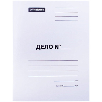 Скоросшиватель "Дело" OfficeSpace картон мелованный 280г/м2 белый пробитый до 200л 257306 Россия