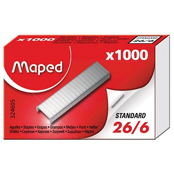 Скобы д/степлера №26/6 Maped "Expert", никелированные, 1000шт., 324605, 210573