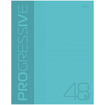Тетрадь 48л., А5, клетка Hatber "Progressive", пластиковая обложка, бирюзовая, 48Т5В1, 321890