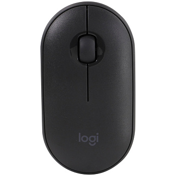 Мышь беспроводная Logitech pebble M350, бесшумная, черный, 3btn+Roll, 319002
