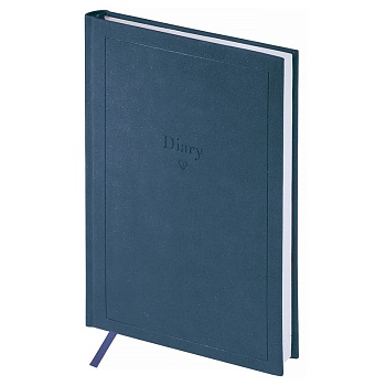 Ежедневник недатир A5 OfficeSpace "Brilliance" 136л кожзам, синий, 278696
