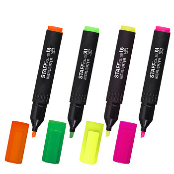 Текстовыделители 4цв 1-4мм STAFF "College" STICK HL-497, 151501