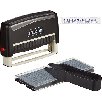 Штамп самонаборный 2 стр. 1 касса Attache пластик 70*10мм, 1348210