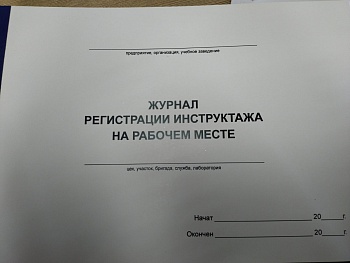 Журнал Регистрации инструктажа на рабочем месте, 393200