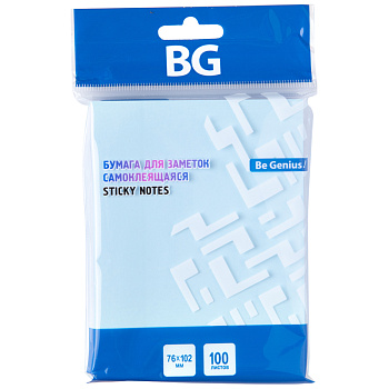 Блок самоклеящийся 76*102мм 100л BG, голубой 1/12, LBZ102p 7126, 331852