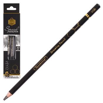 Карандаш ч/г КОКОС KEEPSMILING 10B, дерево, круглый, 1/12, 231807