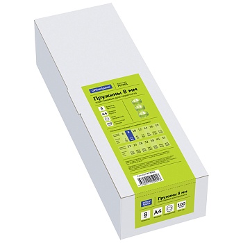 Пружины пластик D=08мм OfficeSpace, прозрачн. бесцветный, 100шт, 222441