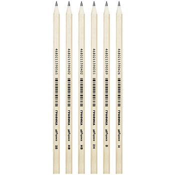 Карандаш ч/г набор ArtSpace "Графика" 6шт., 2H-2B, заточен., пакет, европодвес, 325687