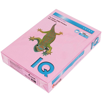 Бумага цветная IQ "Color pale" А4, 160г/м2, 250л. (розовый), PI25, 084423