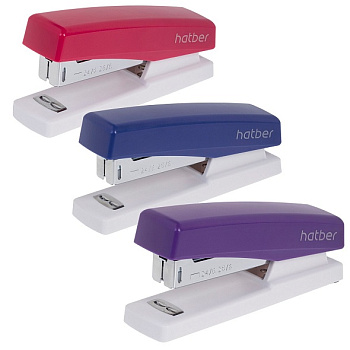 Степлер №24/6-26/6 до 20л Hatber "Matrix" пластиковый корпус, ассорти, 085955