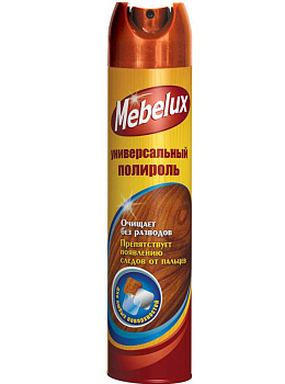 Полироль для мебели МЕБЕЛЮКС, "Для любых поверхностей", 300см3, 1/12, 390037