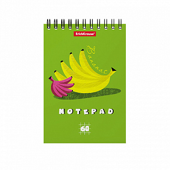 Блокнот А6 60л на спирали ErichKrause® Textile Fruits, клетка,46691
