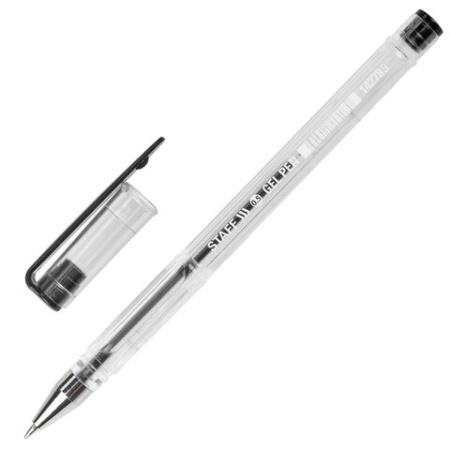Ручка гелевая STAFF "Basic" 0,5мм ЧЕРНАЯ 142789