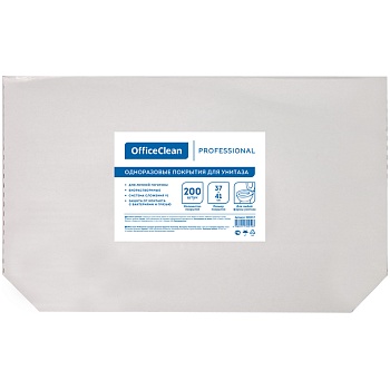 Подкладки на унитаз одноразовые OfficeClean Professional (V1), 37*41см, 200шт., белые, 300437