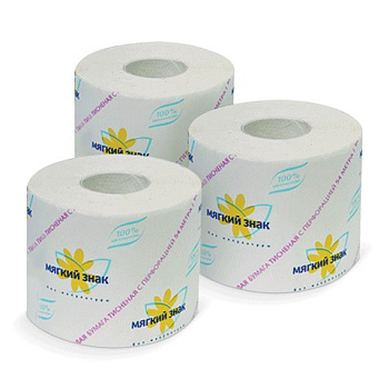 Т/б Мягкий знак 51м 1-сл белая, с перфорацией, 1/72, 126550, 142298