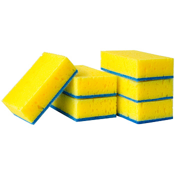 Губки для посуды OfficeClean , 5ШТ, поролон с абразивным слоем, 10*7*3см, 281462