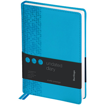 Ежедневник недатир A5 Berlingo "Vivella Prestige" 160л кожзам, голубой, 276376
