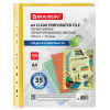 Папка-вкладыш с перфорацией BRAUBERG А4 35мкм глянцевая ЦВЕТНАЯ 100шт, 272679