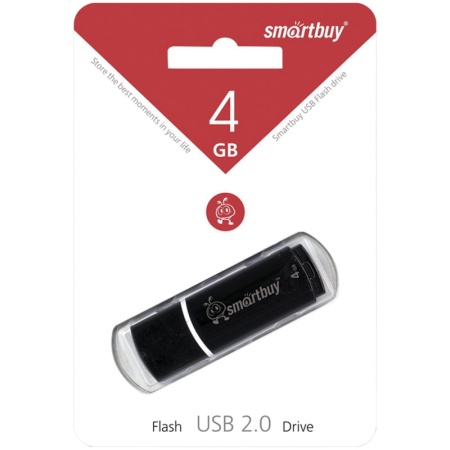 Носитель информации Smart Buy "Crown" 4GB, USB 2.0 Flash Drive, черный, 218758