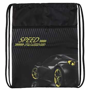 Мешок для обуви 1 отделение Кокос "Speed Racing" 36*44см, с карманом, 230563