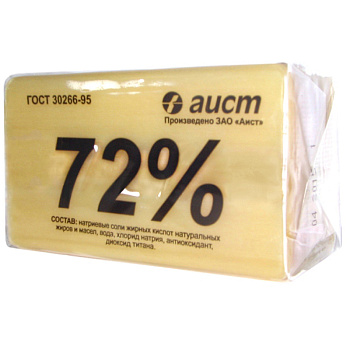 Мыло хозяйственное "АИСТ" 200гр 72% Белое. в упаковке 1/48 4304010046/291518