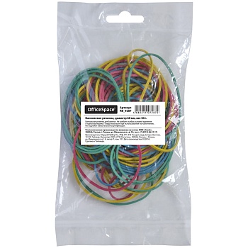 Резинки для денег (банковские), 50г OfficeSpace, диаметр 60мм, ассорти, RB_9287, 1/20, 235120