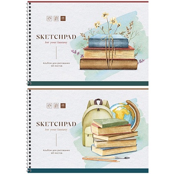 Альбом для рисования 48л А4 на гребне ArtSpace Школьный. Для фантазий, 1/40, А48спЭ_44498, 335588