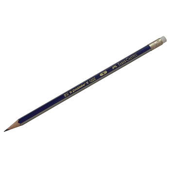 Карандаш ч/г Faber-Castell "Goldfaber 1222" В, заточенный с ластиком, 116801, 286144