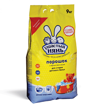 СМС Ушастый нянь 9кг, стир. порошок для машинной и ручной стирки, 1/2, 233904/01016