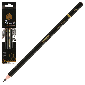 Карандаш ч/г КОКОС KEEPSMILING 8B, дерево, шестигранный, 1/12, 231814