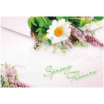 Папка-конверт на кнопке А4 Berlingo "Spring Flowers" 180мкм, рисунок, AKk_04031, 1/10, 208099