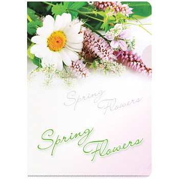 Папка-уголок А4 Berlingo "Spring Flowers" рисунок 180мкм, пластик 208097