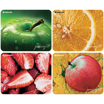 Коврик для мыши Defender Juicy sticker 220*180*4мм, ассорти, 50412, 260620