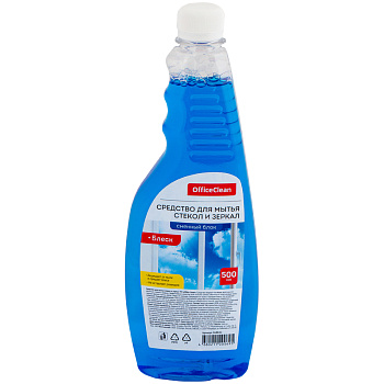 Средство для мытья стекол и зеркал OfficeClean "Блеск" 500мл, ЗАПАС (без распылителя), 1/24, 268822