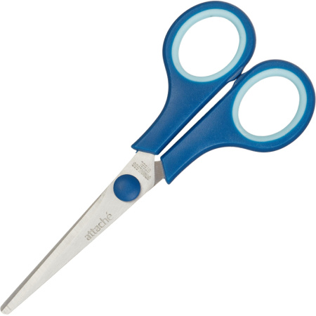 Ножницы 14см Attache Economy, с пласт. прорезин. ручками, цвет синий, 1286380