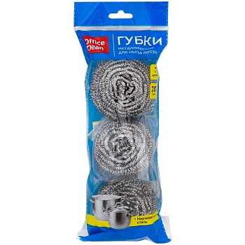 Мочалка металлич. OfficeClean, спиральная, (КОМПЛЕКТ 3ШТ), 6*5см (20г), 265291, Китай