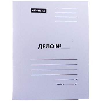 Скоросшиватель "Дело" OfficeSpace картон мелованный, 380г/м2, белый, пробитый, до 200л., 158528