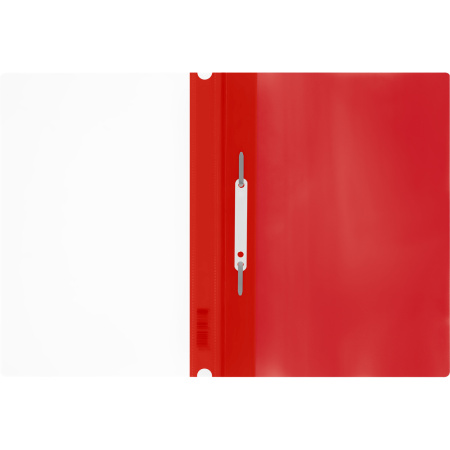 Папка-скоросшиватель с перфорацией А4 Стамм 160мкм, красная с прозрачным верхом, 343194