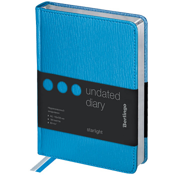 Ежедневник недатир A6 Berlingo "Starlight" 160л кожзам,  голубой, 276441