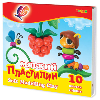 Пластилин 10 цветов ЛУЧ Кроха мягкий 150 г со стеком картонная упаковка 12С875-08/102869 Пластилин 10 цветов ЛУЧ Кроха мягкий 150 г со стеком картонная упаковка 12С875-08/102869