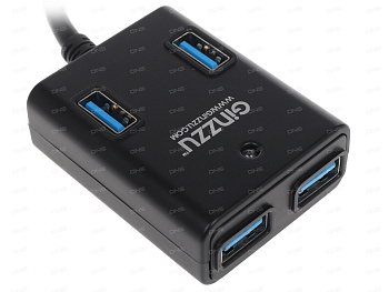 USB-разветвитель  A 3.2 Gen1 x 4, кабель - 60 см, черный, 1179504