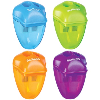 Точилка пластик Berlingo "Spike XL", 2 отверстие, контейнер, ассорти, BBp_15004, 1/24, 229638