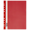 Папка-скоросшиватель с перфорацией А4 Стамм 160мкм, красная с прозрачным верхом, 343194