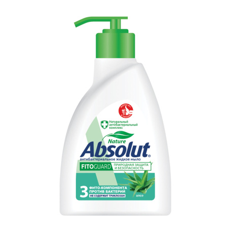 Мыло жидкое ABSOLUT "Алоэ" 250мл, антибактериальное, дозатор, 600594
